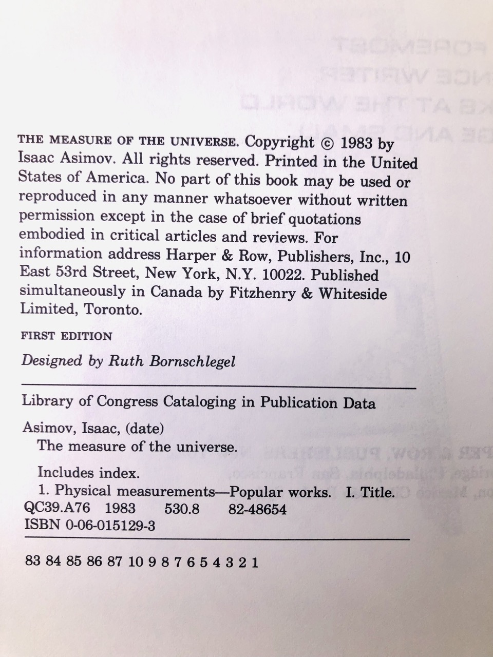 The Measure of the Universe. By Isaac Asimov. Illustrations by Roger Jones. First Edition, First Printing. Harper & Row. New York, 1983. - Image 6