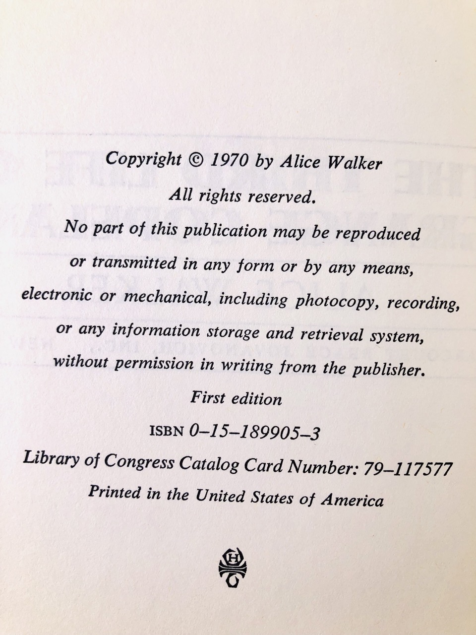The Third Life of Grange Copeland. By Alice Walker. First Edition, First Printing. Harcourt, Brace, Jovanovich. New York, 1970. - Image 4