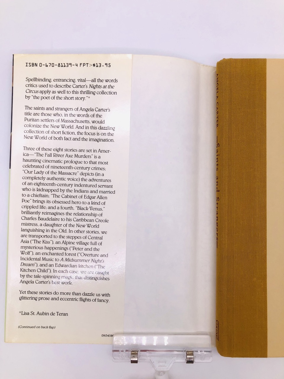 Saints and Strangers. Inscribed by Angela Carter. First American Edition, First Printing. Viking. New York, 1986. - Image 6