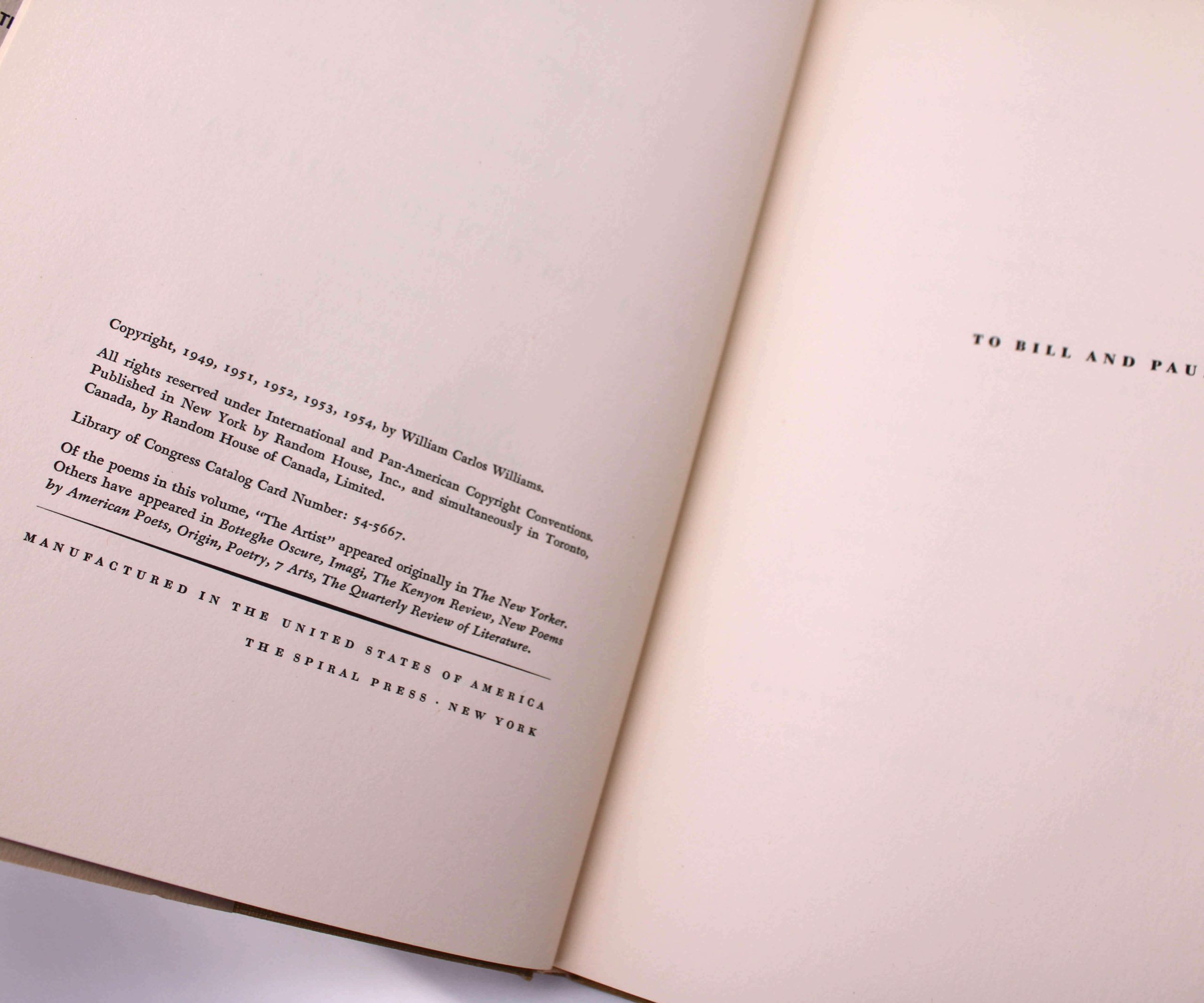 The Desert Music and Other Poems. By William Carlos Williams. First Trade Edition, First Printing. Random House. New York, 1954. - Image 9